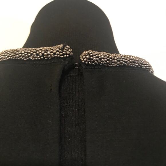 Topshop blk skater dress with beaded collar SZ 6 - Picture 8 of 11